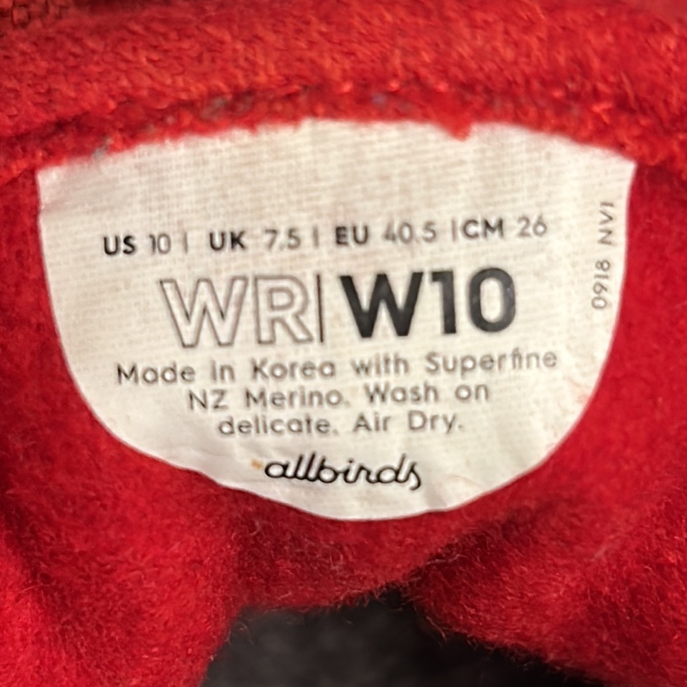 Allbirds Wool Runners Red Women's Running Shoes Size 10 - Picture 7 of 8